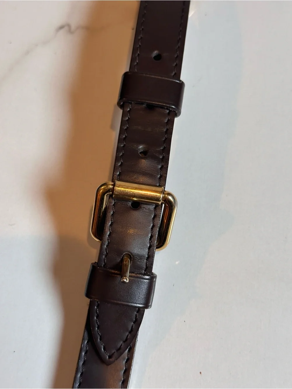 Authentic LV Leather Adjustable Trevi Strap Brown